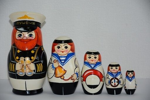 Матрёшка "Капитан с биноклем" роспись